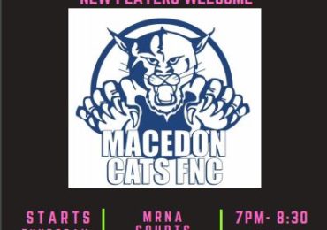 Macedon Cats FNC Training Announcement