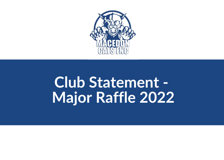 Club Statement - Major Raffle 2022